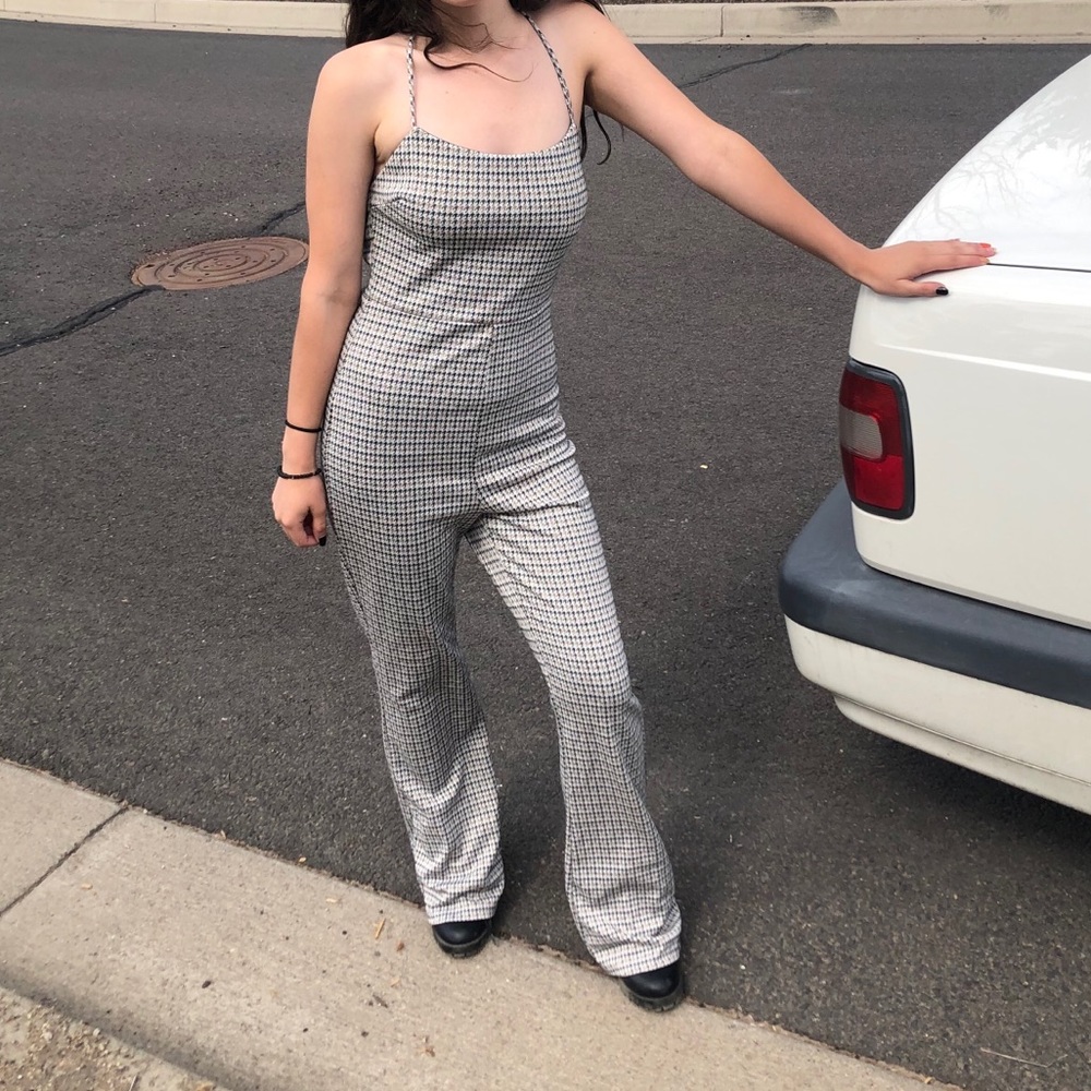 Reserved for Maddie Houndstooth Strappy Jumpsuit